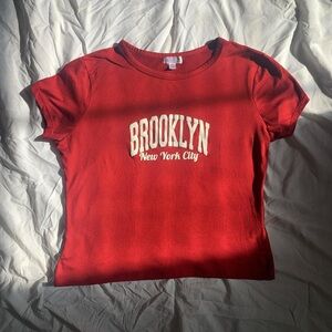 Lulu's Red 'Brooklyn New York City' Graphic Tee